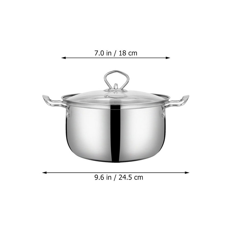 Zupas katls ar vāku Nelīpošas pannas virtuves katlu piederumi, nerūsējošā tērauda krājumi, zupas vāks, mājsaimniecības gatavošana