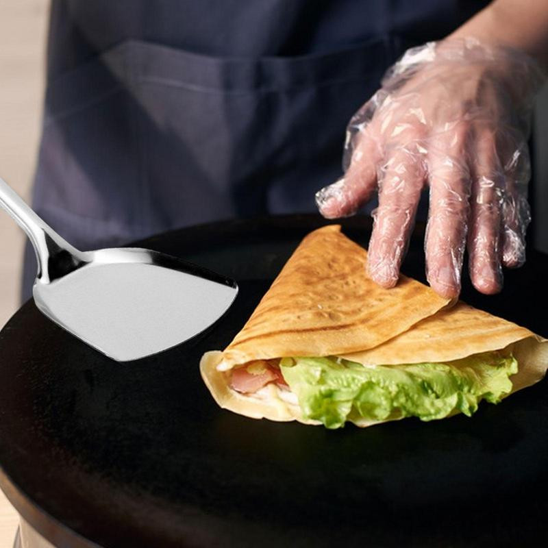 Rozsdamentes szűrőkanál konyhai eszközökkel, spatula nyéllel forrázásgátló edények acél, erős, üreges főzéshez és tartós