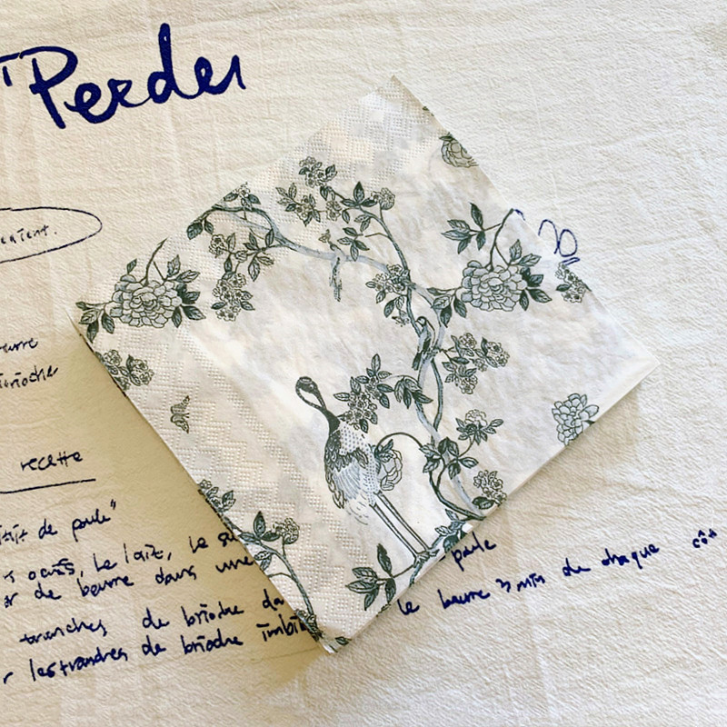 20gab./maisiņš Vintage putni ziedi dekupāžas papīra salvetes papīra salvetes ballīšu galda piederumiem kāzu festivālam Ziemassvētku piederumi 14
