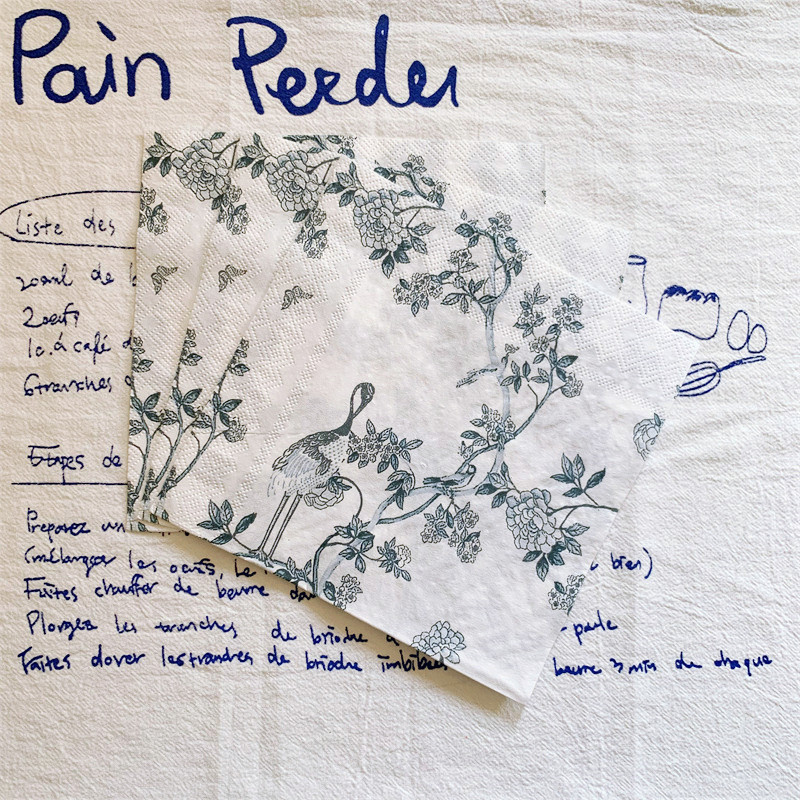 20gab./maisiņš Vintage putni ziedi dekupāžas papīra salvetes papīra salvetes ballīšu galda piederumiem kāzu festivālam Ziemassvētku piederumi 14