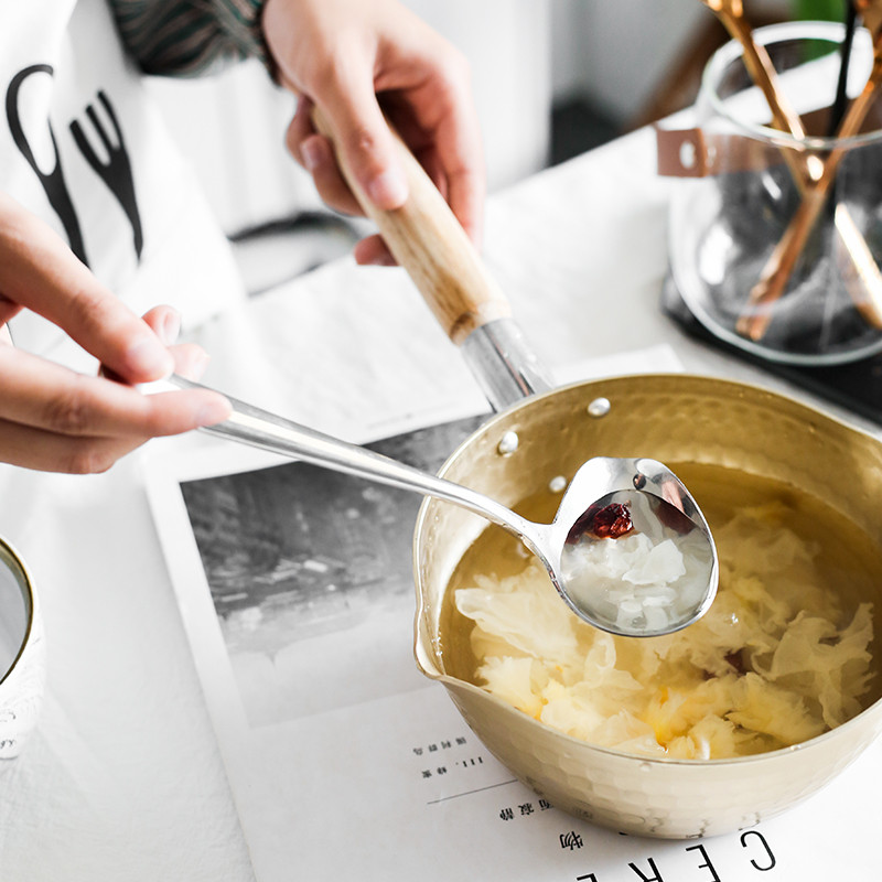 304 nerūsējošā tērauda eļļas mērces karote, strūklas karote ar snīpi, mērces zupas karote — virtuves rīki