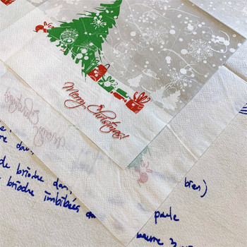 20 τεμ/τσάντα Χαρτοπετσέτες δώρου Merry Christmas Tree Χριστουγεννιάτικα γράμματα Decoupage Χάρτινες σερβιέτες για χριστουγεννιάτικο ντεκόρ σερβίτσιο