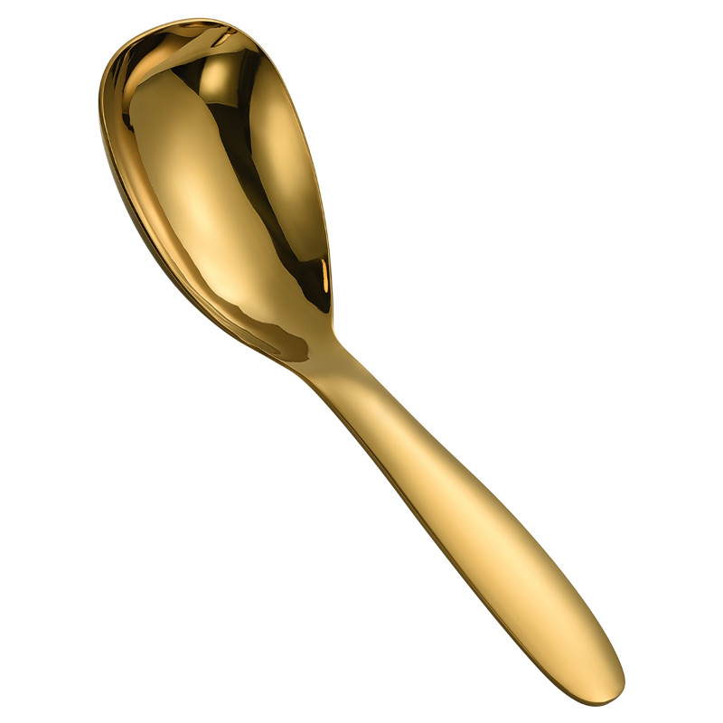 304 rozsdamentes acél nagy kapacitású leveskanalak Ezüst arany tükör polírozott mély étkészlet Otthoni konyha evőeszközök rizshez