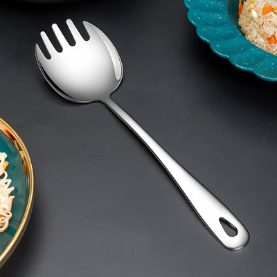 304 Nerūsējošā tērauda bieza virtuves karote BBQ lāpstiņa ar garu rokturi, pasniegšanas zupas karote caurduris salātu dakša gatavošanas piederumi