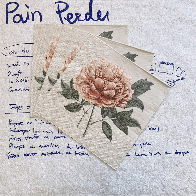 15Gb/Somiņa Eleganti Peonijas Ziedi Dekupāžas Papīra Salvetes Ziedu Papīra Salvetes viesību galda piederumiem Kāzu Ziemassvētku piederumi Jauns