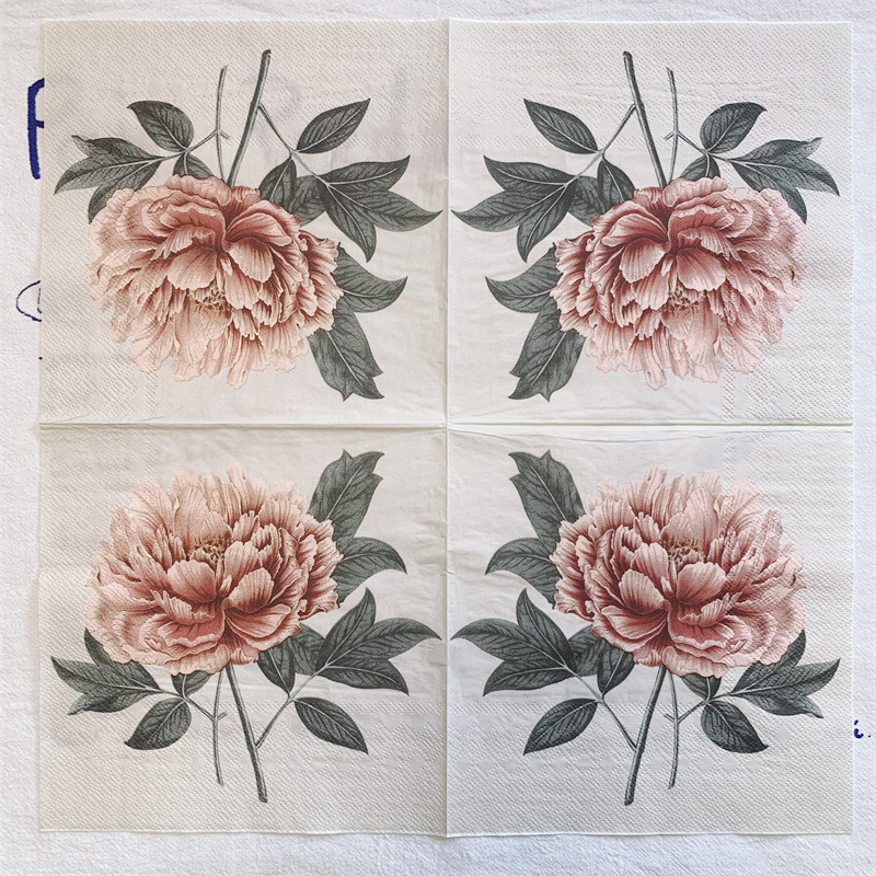 15Gb/Somiņa Eleganti Peonijas Ziedi Dekupāžas Papīra Salvetes Ziedu Papīra Salvetes viesību galda piederumiem Kāzu Ziemassvētku piederumi Jauns