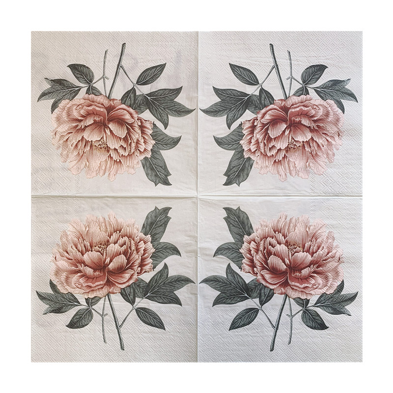 15Gb/Somiņa Eleganti Peonijas Ziedi Dekupāžas Papīra Salvetes Ziedu Papīra Salvetes viesību galda piederumiem Kāzu Ziemassvētku piederumi Jauns
