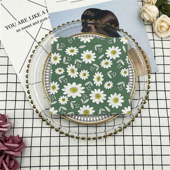 33cm 10/20 τμχ Μαργαρίτα Λουλούδια Vintage Servilletas DIY Crafts Decoupage Χαρτοπετσέτες Floral Tissues Weeding Διακόσμηση πάρτι γενεθλίων