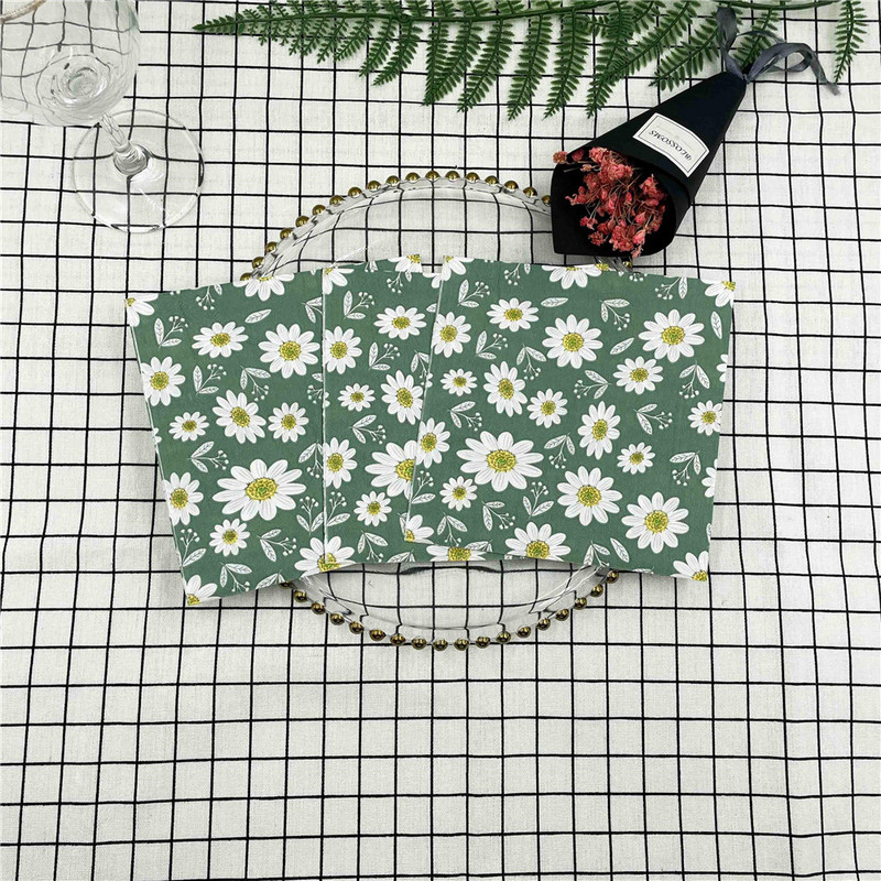 33cm 10/20db Százszorszép virágok Vintage Servilletas barkács kézműves Decoupage szalvéták Papír virágos törlőkendők gyomlálás születésnapi parti dekoráció