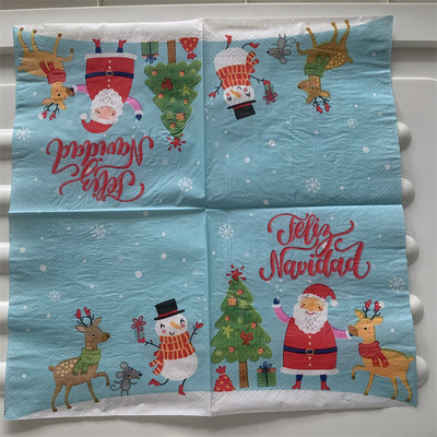 Božićne salvete papirnate elegantne maramice Božićni Djed Božićnjak dječje drvce snježni čovjek rupčić decoupage vjenčanje rođendan slatki dekor 20