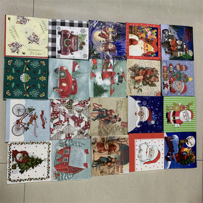 Božićne salvete papirnate elegantne maramice Božićni Djed Božićnjak dječje drvce snježni čovjek rupčić decoupage vjenčanje rođendan slatki dekor 20
