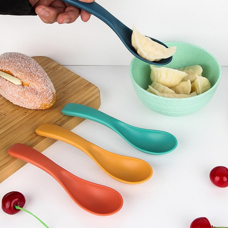 10 τεμ. Μεζούρες σούπας Άνετη λαβή Φιλική προς το περιβάλλον Ενσωματωμένες μεζούρες μαθητών Πολύχρωμες κουτάλια φαγητού σκανδιναβικού στυλ Προμήθειες σπιτιού