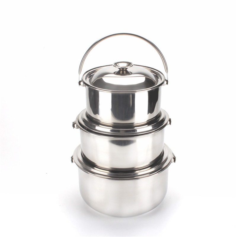 Tál fazék fém pörkölt edények edények edények edények leveskészlet acél és edény rozsdamentes serpenyő Főzőedények Handleramen Konyha