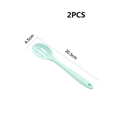 2 vnt Mini silikoniniai virtuvės reikmenys Nelipnus šaukštas kepimo reikmenys šaukštas mentele karščiui atsparus kiaušinių plakimo įrankis