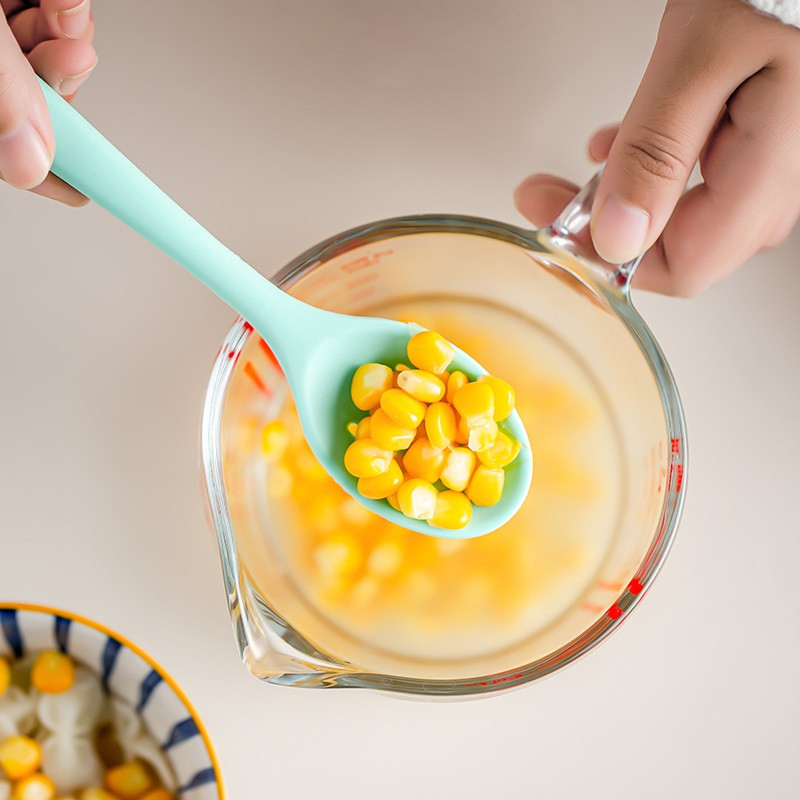 2 vnt Mini silikoniniai virtuvės reikmenys Nelipnus šaukštas kepimo reikmenys šaukštas mentele karščiui atsparus kiaušinių plakimo įrankis
