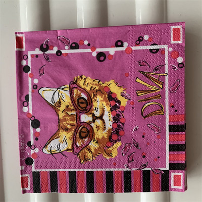 25cm mazāka vintage papīra salvete salvete jauks dzīvnieks suns kaķis zivs gaiļa eļļa amatniecības dekupāža kāzu bērnu dzimšanas dienas svinības salvetes