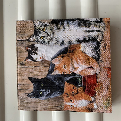 25cm mazāka vintage papīra salvete salvete jauks dzīvnieks suns kaķis zivs gaiļa eļļa amatniecības dekupāža kāzu bērnu dzimšanas dienas svinības salvetes