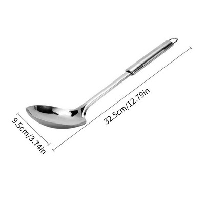 Spatula konyhai edények és szűrőszűrő acél kanállal, robusztus főzőlappal, forrázásgátló, tartós üreges fogantyúval és rozsdamentes acélból