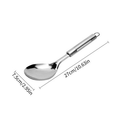 Spatula konyhai edények és szűrőszűrő acél kanállal, robusztus főzőlappal, forrázásgátló, tartós üreges fogantyúval és rozsdamentes acélból