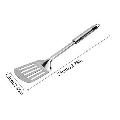 Spatula konyhai edények és szűrőszűrő acél kanállal, robusztus főzőlappal, forrázásgátló, tartós üreges fogantyúval és rozsdamentes acélból