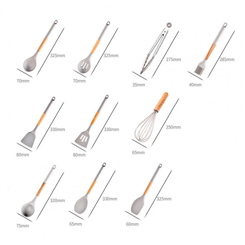 1 Ēdiena gatavošanas rīku komplekts Siltumizolācija Pārtikas kvalitātes Pretpiedeguma un nepiedegoša virtuves trauku lāpstiņa kopmītņu tipa istabai