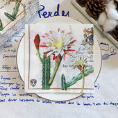 20db/táska Vintage kaktusz virág dekupázs papírszalvéták kaktusz flos papírzsebkendő parti étkészletekhez esküvői karácsonyi kellékek