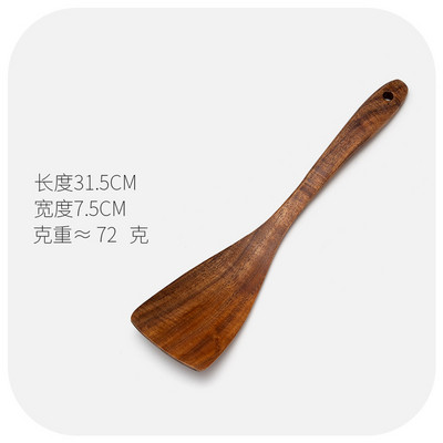 Akācijas koka virtuves trauki Ziemeļvalstu stila koka karotes lāpstiņas virtuves piederumu komplekts mājsaimniecības nelīpošas pannas lāpsta tīkkoka galda piederumi