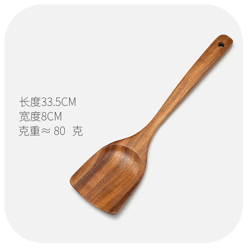 Akācijas koka virtuves trauki Ziemeļvalstu stila koka karotes lāpstiņas virtuves piederumu komplekts mājsaimniecības nelīpošas pannas lāpsta tīkkoka galda piederumi