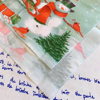 2023 Νέα 20 τεμ/τσάντα Χριστουγεννιάτικες χαρτοπετσέτες με θέμα Χιονάνθρωπος Χριστουγεννιάτικες χειμωνιάτικες σερβιέτες ντεκουπάζ για χριστουγεννιάτικο πάρτι σερβίτσιο Διακόσμηση σπιτιού G