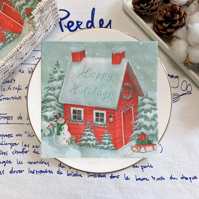 2023 Nou 20 buc/pungă Servetele de hârtie cu tema Om de zăpadă de Crăciun Servetele de decoupage de iarnă de Crăciun pentru vesela de petrecere de Crăciun Decor G