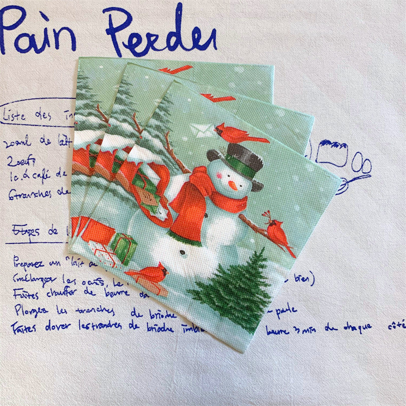 2023 Nou 20 buc/pungă Servetele de hârtie cu tema Om de zăpadă de Crăciun Servetele de decoupage de iarnă de Crăciun pentru vesela de petrecere de Crăciun Decor G