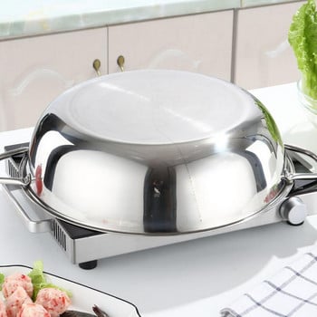 2 σε 1 Hot Pot With Divider Ανοξείδωτο ατσάλι Διαιρεμένο Hotpot Σούπα Επαγωγική Μαγειρική Κατσαρόλα για Αξεσουάρ Κουζίνας Εργαλεία