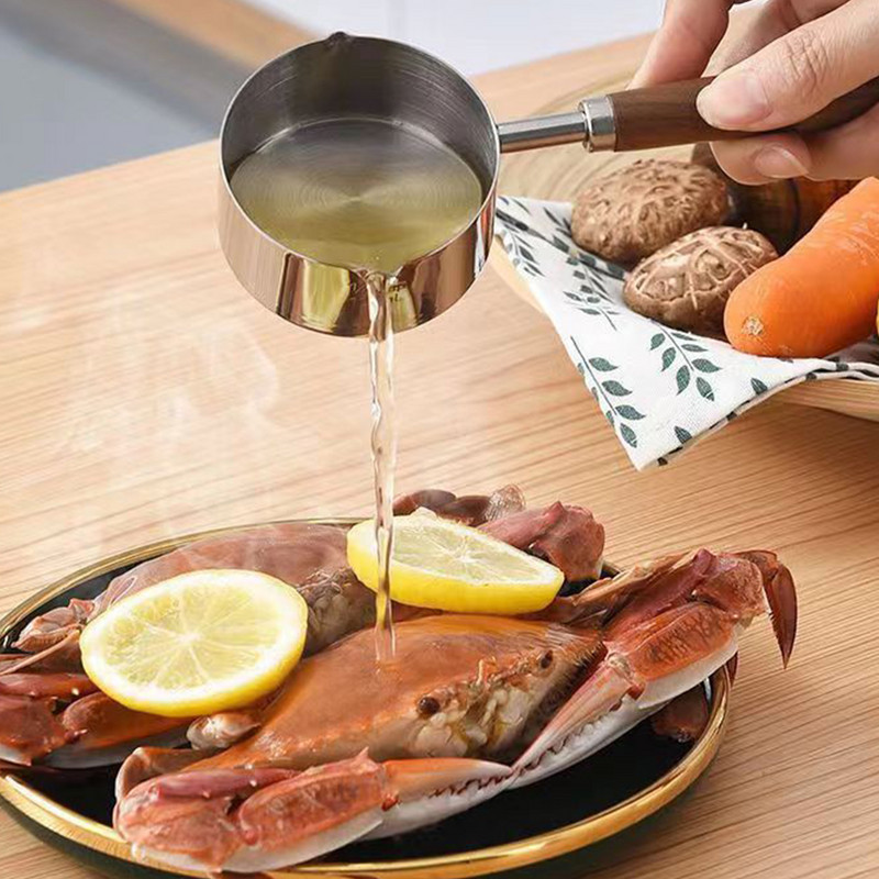 Mini tējkanna sīrups eļļas panna koka rokturi putras katls piena katli gatavošana nerūsējošā tērauda zupa Metāls Baby