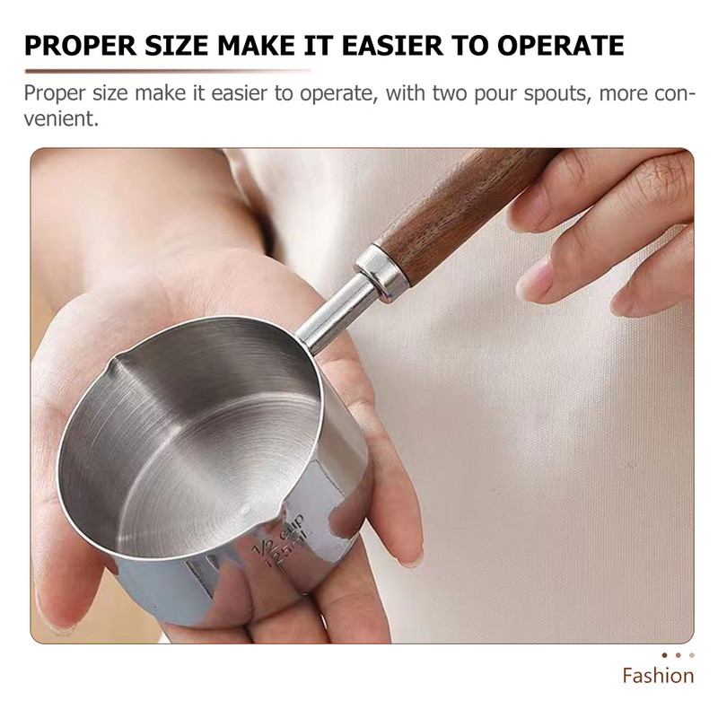 Mini tējkanna sīrups eļļas panna koka rokturi putras katls piena katli gatavošana nerūsējošā tērauda zupa Metāls Baby