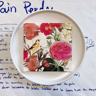 20 τεμ/τσάντα Vintage Birds Flower Decoupage Χαρτοπετσέτες Wild Floral Χαρτί χαρτομάντιλα για πάρτι Χριστουγεννιάτικα είδη 25x25cm