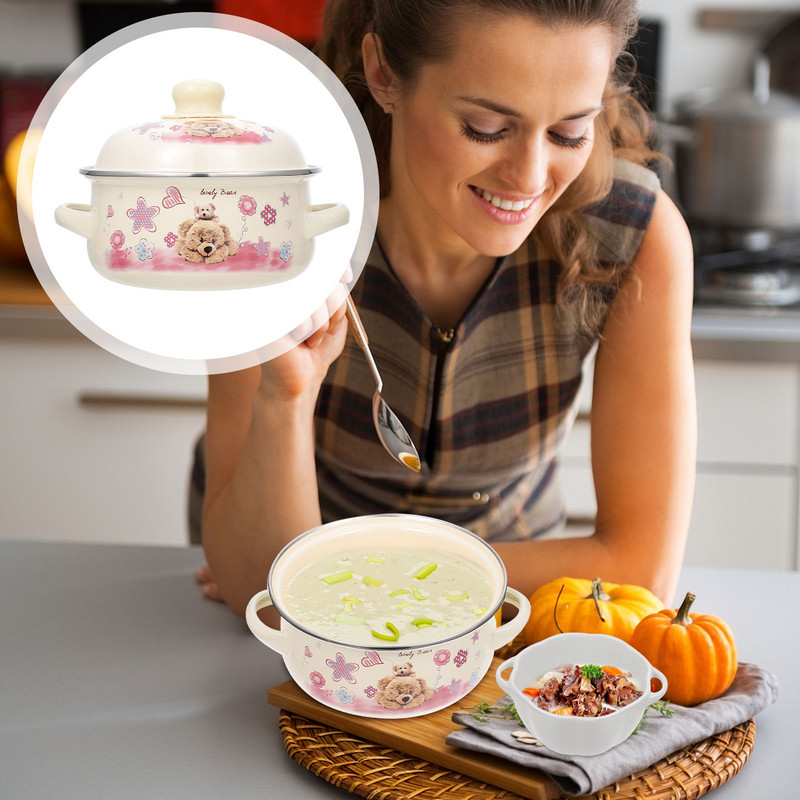 Ζαχαριέρα από ανοξείδωτο ατσάλι στοκ Κατσαρόλα Σούπα Σπίτι Γάλα στιφάδο Αντικολλητικό Κατσαρόλα σμάλτο Οικιακά σκεύη κουζίνας με καπάκι Stockpot