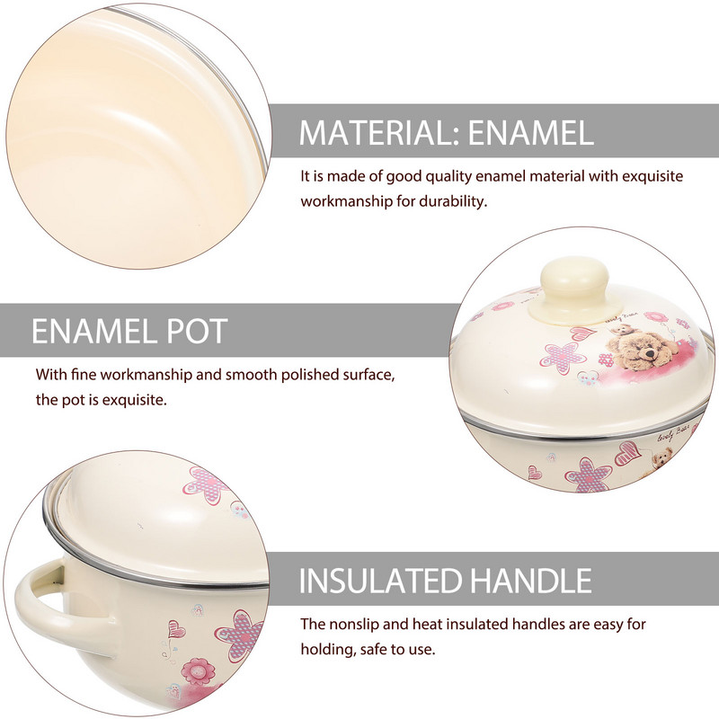 Ζαχαριέρα από ανοξείδωτο ατσάλι στοκ Κατσαρόλα Σούπα Σπίτι Γάλα στιφάδο Αντικολλητικό Κατσαρόλα σμάλτο Οικιακά σκεύη κουζίνας με καπάκι Stockpot