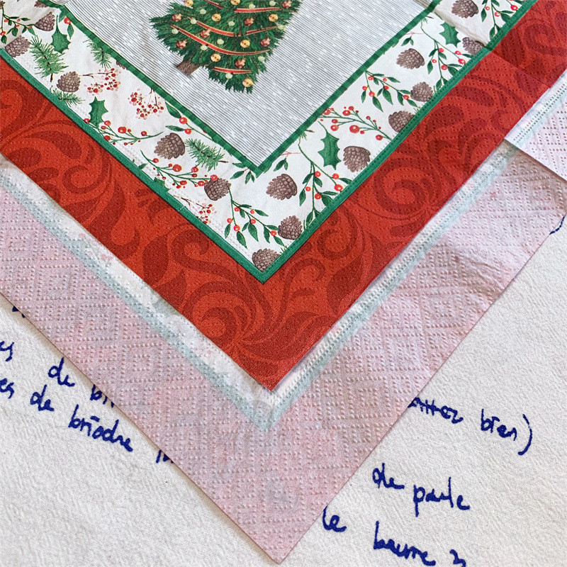 20vnt/maišelis Linksmų Kalėdų eglutės kūgio popierinės servetėlės kalėdinės gėlės dekupažinės popierinės servetėlės Kalėdų vakarėliui stalo reikmenų dekoravimui