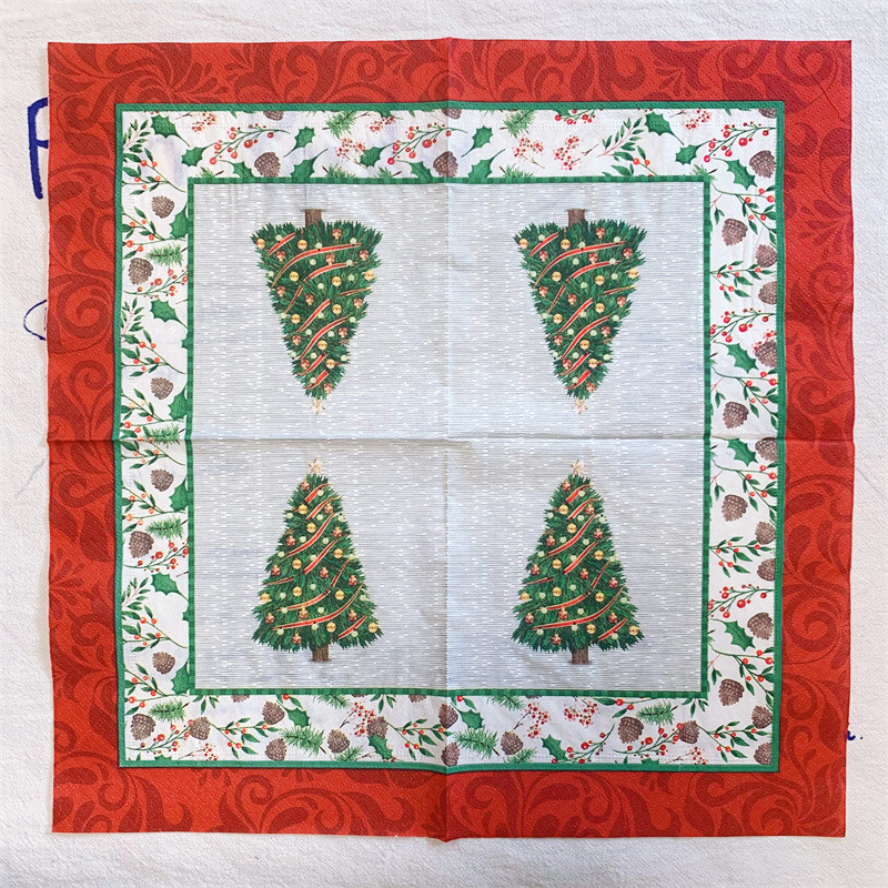 20vnt/maišelis Linksmų Kalėdų eglutės kūgio popierinės servetėlės kalėdinės gėlės dekupažinės popierinės servetėlės Kalėdų vakarėliui stalo reikmenų dekoravimui