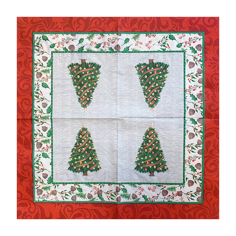 20vnt/maišelis Linksmų Kalėdų eglutės kūgio popierinės servetėlės kalėdinės gėlės dekupažinės popierinės servetėlės Kalėdų vakarėliui stalo reikmenų dekoravimui