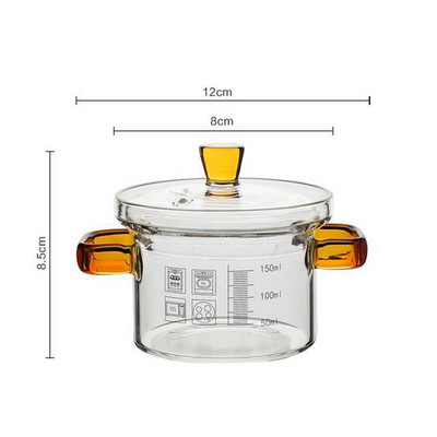 Gătit Binaural Tigaie Love Sticla Deschis Roz Înalt Instantaneu Drăguț Oală de mare valoare Oală Taitei Foc rezistent la căldură Supă de borosilicat