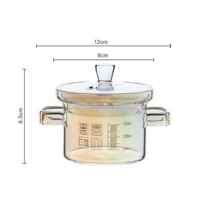 Gătit Binaural Tigaie Love Sticla Deschis Roz Înalt Instantaneu Drăguț Oală de mare valoare Oală Taitei Foc rezistent la căldură Supă de borosilicat