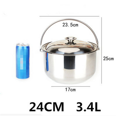 Gatavošanas sautējums Handleramen Pannas zupas katls Virtuves trauki Bļoda Tērauda Metāla trauki Bļodas Panna Nerūsējošā tērauda un katlu komplekts Virtuves katli