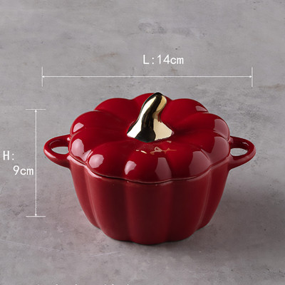 Virtuvės kepimo forma su dangteliu keraminiais stalo reikmenimis Orkaitės sriubos dubuo Mini Puodas Vandeniui atsparus lėta viryklė Desertinės dubens sriubos puodelis