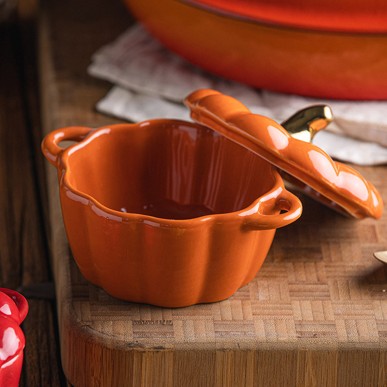 Virtuvės kepimo forma su dangteliu keraminiais stalo reikmenimis Orkaitės sriubos dubuo Mini Puodas Vandeniui atsparus lėta viryklė Desertinės dubens sriubos puodelis