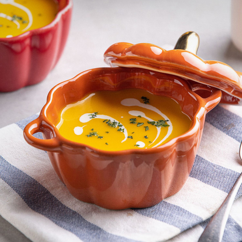 Virtuvės kepimo forma su dangteliu keraminiais stalo reikmenimis Orkaitės sriubos dubuo Mini Puodas Vandeniui atsparus lėta viryklė Desertinės dubens sriubos puodelis