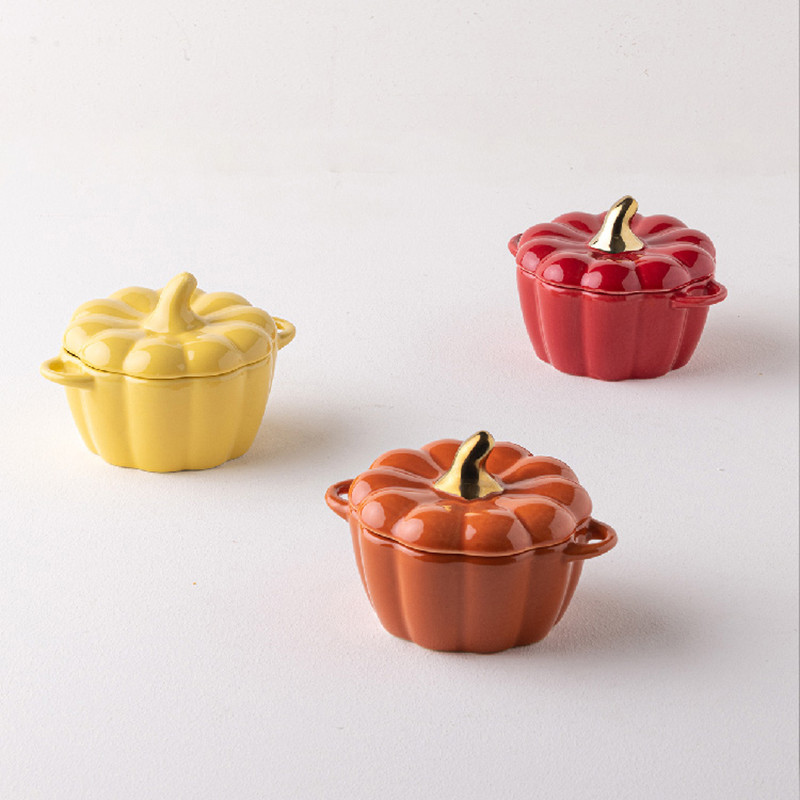 Virtuvės kepimo forma su dangteliu keraminiais stalo reikmenimis Orkaitės sriubos dubuo Mini Puodas Vandeniui atsparus lėta viryklė Desertinės dubens sriubos puodelis