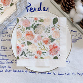 20 τεμ/τσάντα Vintage παιώνια λουλούδια ντεκουπάζ χαρτοπετσέτες Κομψό λουλουδάτο χαρτομάντιλο για πάρτι Επιτραπέζια χριστουγεννιάτικα είδη γάμου