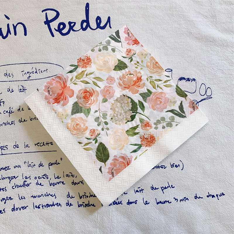 20 τεμ/τσάντα Vintage παιώνια λουλούδια ντεκουπάζ χαρτοπετσέτες Κομψό λουλουδάτο χαρτομάντιλο για πάρτι Επιτραπέζια χριστουγεννιάτικα είδη γάμου