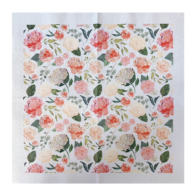 20 τεμ/τσάντα Vintage παιώνια λουλούδια ντεκουπάζ χαρτοπετσέτες Κομψό λουλουδάτο χαρτομάντιλο για πάρτι Επιτραπέζια χριστουγεννιάτικα είδη γάμου